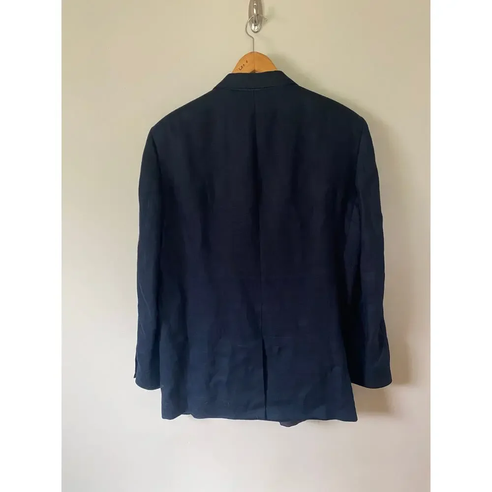 AKA EDDIE BAUER mens blazer sport coat jacket 44 linen black suit seperates